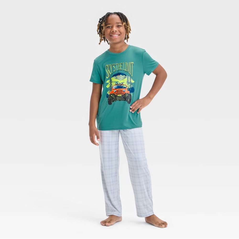 Cat & Jack Boys 3PC Jeep “Skys the Limit” Scenic Printed Pajama Set -Size 8 NWT